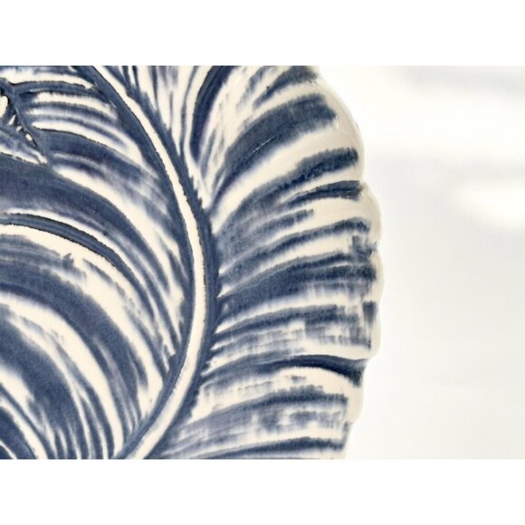 RARE Royal Haeger Blue & White Marquise Shaped Vintage Midcentury Modern Vase - Picture 4 of 10